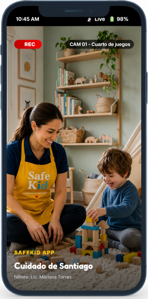 Monitoreo de video en tiempo real desde la app de SafeKid